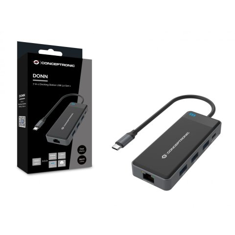 Docking Usb-c Conceptronic Donn14g A 2xhdmi 1xusb-c Pd 100w 3xusb-a 1xgb Rj45