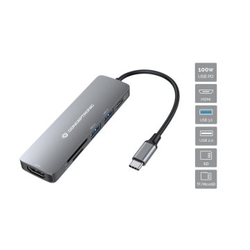 Docking Usb-c Conceptronic Donn11 A 1xhdmi 1xusb-c Pd 100w 2xusb-a 1xlector Sd 1xlector Microsd 2