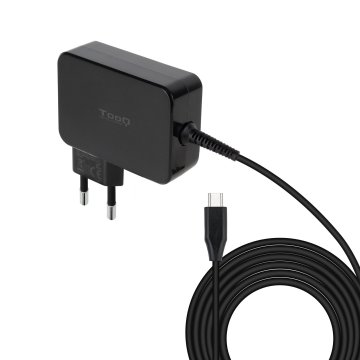Cargador De Pared Tooq Tqlc-usbcgan90pd Usb-c Pd 90w Con Sistema Gan Color Negro