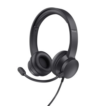 Headset Trust Hs-201 25373 Usb Microfono Plegable Diadema Ajustable