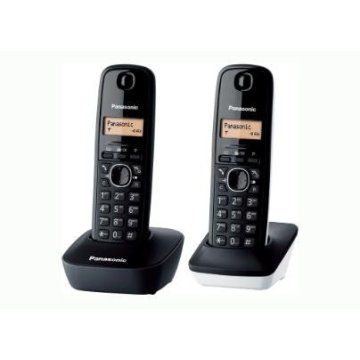 Telefono Inalambrico Dect Panasonic + Supletorio Dect Kx-tg1612sp1 15h Conversacion Color Negro Y Negro blanco Pack Duo