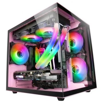 Caja Microatx Cube Gaming Mars Gaming Mc-view Black/pink...