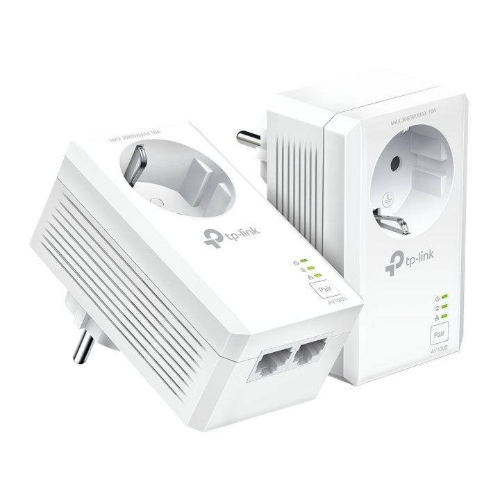 Homeplug Tp-link Powerline 1000mb Pa7027p Kit Passthrough 2p Giga Kit 2 Unidades