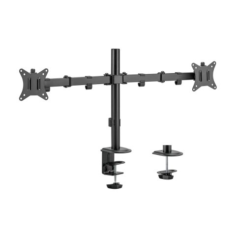 Soporte De Mesa Equip 650157 Para 2 Pantallas 17"-32" De Brazo Inclinable Y Giratorio 360§ Max. Vesa 100x100 Hata 9kg Por Pan