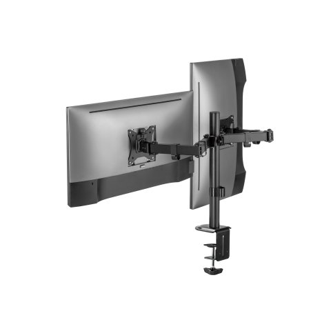 Soporte De Mesa Equip 650157 Para 2 Pantallas 17"-32" De Brazo Inclinable Y Giratorio 360§ Max. Vesa 100x100 Hata 9kg Por Pan