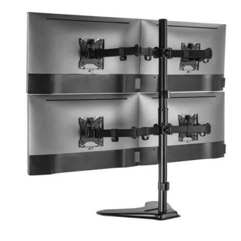 Soporte De Mesa Con Base Equip 650127 Para 4 Pantallas 17"-32" Doble Brazo Articulado Vesa Standard Hasta 9kg