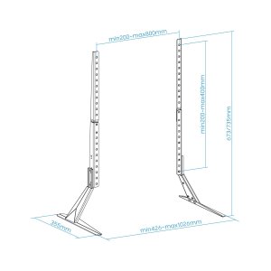 Soporte De Mesa Tooq Db2375f-b Para 1 Pantalla De 23-75" Max 40kg Vesa 200x200 Hasta 800x400 Negro 2