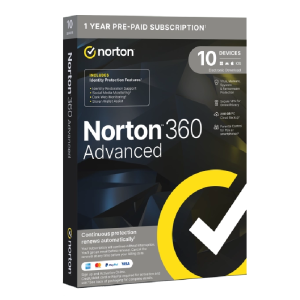 Norton 360 Advance 200gb 1 User 10 Devices 1 Año  Box