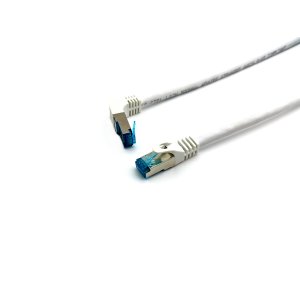 Latiguillo Apantallado S ftp Categoria 6a  Conector Angulo Recto Libre Halogenos 2m Color Blanco