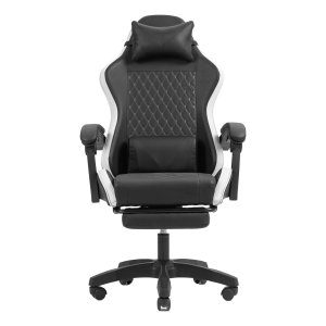 Silla Gamer Mars Gaming Mgcxbbl Negra Y Blanca Reclinable Reposabrazos Ajustable Reposapies Cojines 2