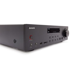 Amplificador Bluetooth Aiwa Amu-120bt Negro Estereo De 120w Rms 7 Entradas Analogicas Phono Y Bt 5.0 Usb sd 2