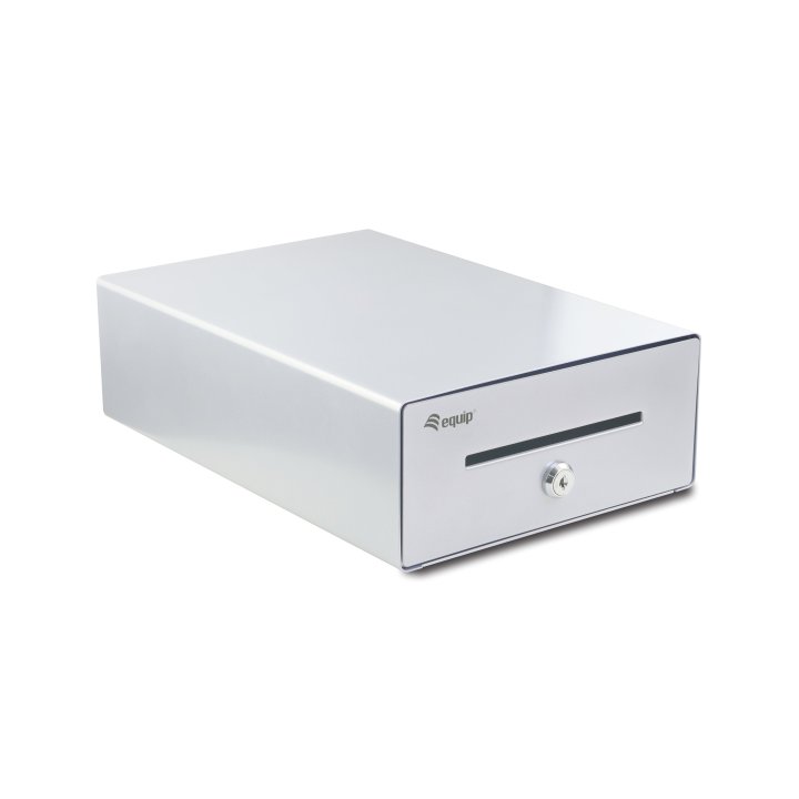 Tpv Cajon Portamonedas Equip  Aluminio Apertura Manual Y Automatica Conector Rj11 Color Plata