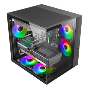 Caja Atx Cube Mars Gaming Mcvone Negra Cristal Continuo Gpu 334mm 1x3.5 2x2.5  2