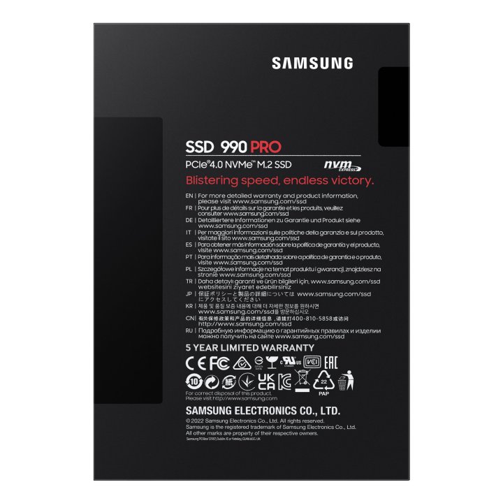 Disco M.2 Nvme 1tb Samsung 990pro Mz-v9p1t0cw  Pcie 4.0 Read 7450mbps Write 6900mbps