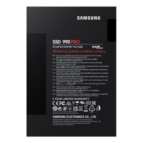 Disco M.2 Nvme 1tb Samsung 990pro Mz-v9p1t0cw  Pcie 4.0 Read 7450mbps Write 6900mbps