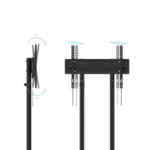 Soporte De Suelo Con Ruedas Tooq Fs1150m-b Pantallas De 37" - 70" Max 70kg Vesa Max. 600x400 Bandejanegro 2