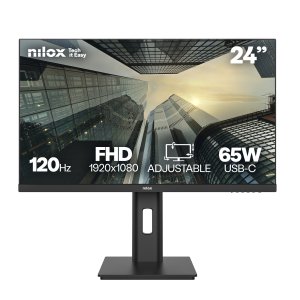 Monitor 24" Usb-c Dp Hdmi Nilox Nxm24reg12065 Fhd 120hz 4ms 250cd m² Usb-c 65w Vesa 100x100 Regulable Y Giratorio