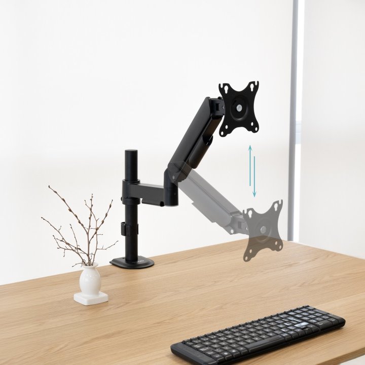 Soporte De Mesa Gas Tooq Db1532tnr-b 1 Pantalla Hasta 17"-32" Max 9kg Vesa 75x75 100x100 Negro