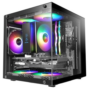 Caja Microatx Mars Gaming Mc-cube Gpu Max 260mm Cubo Panoramico Argb Usb-c Negra 2